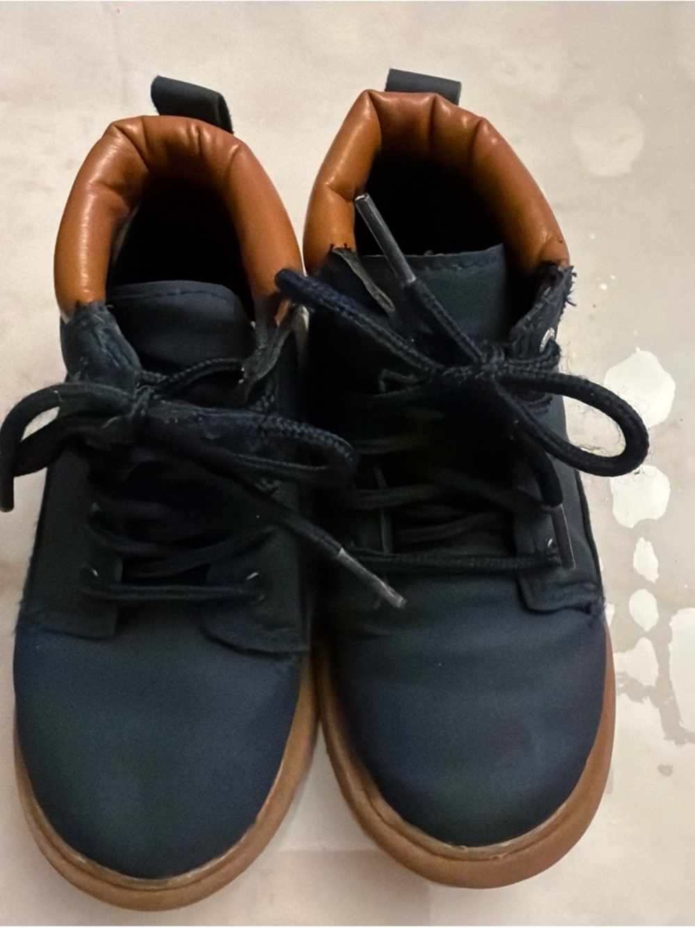 Men's Black and Brown High-Top Casual Sneakers